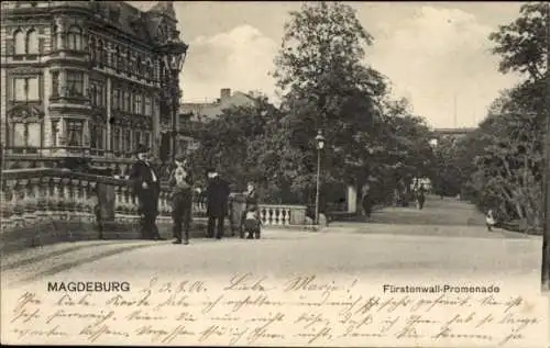 Ak Magdeburg, Fürstenwall Promenade