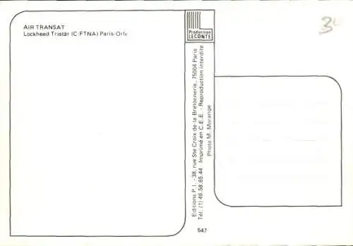 Ak Passagierflugzeug, Air Transat, Lockheed Tristar IC-FTNA