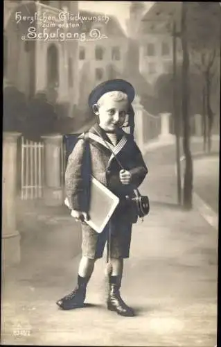 Ak Glückwunsch Einschulung, Schüler in Uniform, Porträt