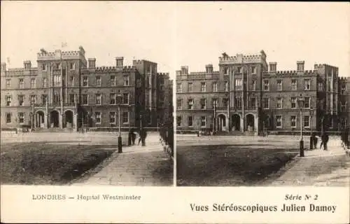 Stereo Ak London England, Westminster Krankenhaus