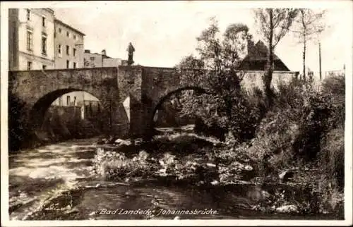 Ak Lądek Zdrój Bad Landeck Schlesien, Johannesbrücke