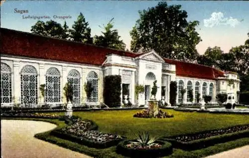 Ak Żagań Sagan Schlesien, Ludwigsgarten, Orangerie