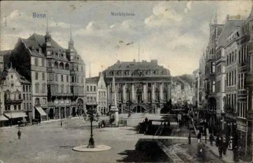 Ak Bonn am Rhein, Marktplatz, Denkmal