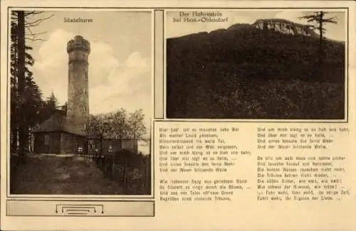 Ak Bad Münder am Deister, Süntelturm, Hohenstein, Hess.-Oldendorf