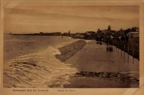 Ak Nordseebad Döse Cuxhaven, Strand, Sturm