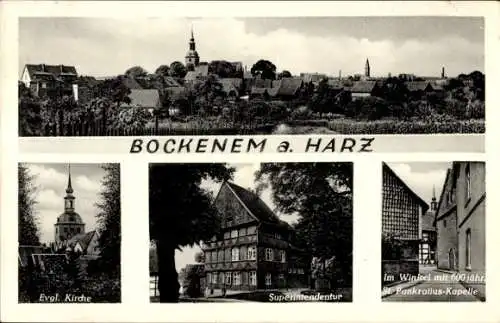 Ak Bockenem am Harz, Totalansicht, Evangelische Kirche, Superintendentur, Pankratius-Kapelle