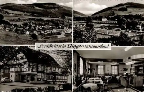 Ak Bigge Olsberg im Sauerland, Gesamtansicht, Gasthof Koch