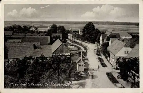 Ak Rosenthal Crostwitz b. Kamenz, Dorfstraße, Gasthof