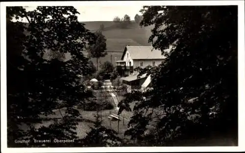 Ak Oberpöbel Dippoldiswalde im Osterzgebirge, Gasthof Brauerei Oberpöbel, Inh. E. Meinig