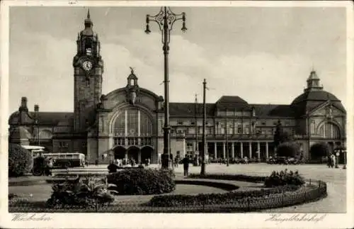 Ak Wiesbaden in Hessen, Hauptbahnhof