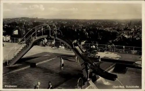 Ak Wiesbaden in Hessen, Opel Bad, Rutschbahn, Stadt