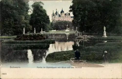 Ak Schwerin in Mecklenburg, Schlosspark, Schloss