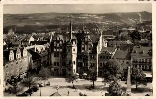 Ak Saalfeld a.d. Saale, Blick auf das Rathaus und die Mauxionfabrik