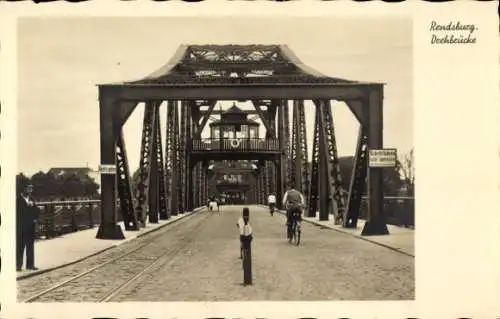 Ak Rendsburg in Schleswig Holstein, Drehbrücke