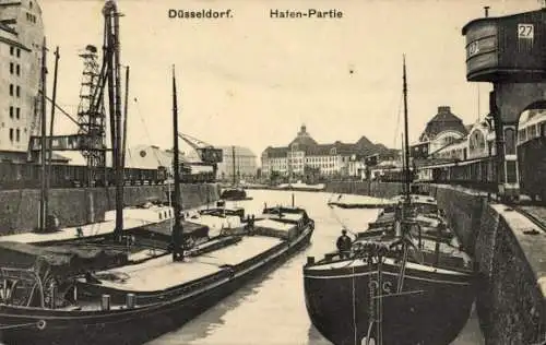 Ak Düsseldorf am Rhein, Hafen