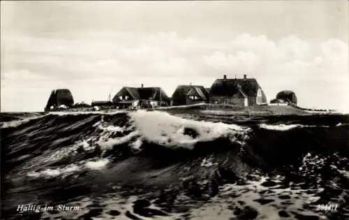 Ak Hallig im Sturm