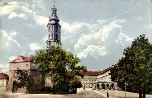 Ak Weimar in Thüringen, Schloss, Turm