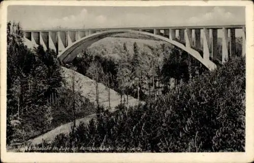 Ak Hermsdorf im Saale Holzland Kreis, Die Teufelstalbrücke