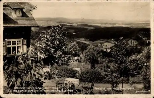 Ak Burkersdorf Saalfelder Höhe Saalfeld an der Saale Thüringen, Fernblick vom Haus Bergfrieden