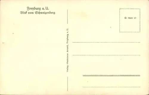 Ak Freyburg an der Unstrut, Gesamtansicht, Blick vom Schweigenberg