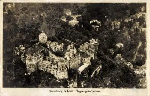 Ak Heidelberg am Neckar, Schloss, Flugzeugaufnahme