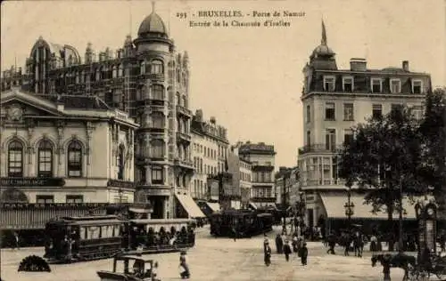 Ak Brüssel, Port de Namur, Chaussée d´Ixelles