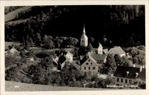 Ak Mönichwald Waldbach Steiermark, Blick auf den Ort, Kirche, Häuser