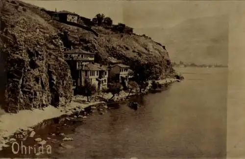 Foto Ak Ohrida Ohrid Mazedonien, Teilansicht, Ufer