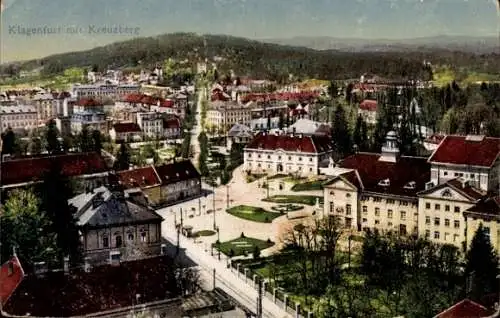 Ak Klagenfurt am Wörthersee Kärnten, Gesamtansicht mit Kreuzberg