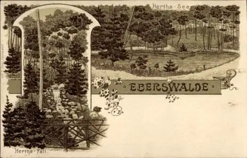 Litho Eberswalde in der Mark, Herthasee, Herthafall