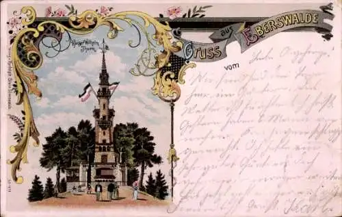 Passepartout Litho Eberswalde in der Mark, Kaiser Wilhelm Turm