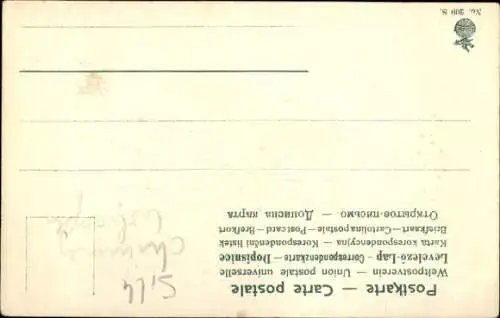 Präge Stoff Ak Schornsteinfeger umarmt eine Frau, Hufeisen, Vergissmeinnicht