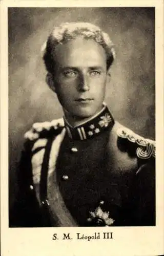 Ak König Leopold III. von Belgien, Portrait, Uniform, Schärpe