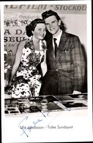 Ak Schauspieler Ulla Jacobsson und Folke Sundquist, Portrait, Autogramm