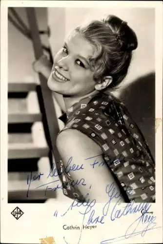 Ak Schauspielerin Cathrin Heyer, Portrait, Autogramm