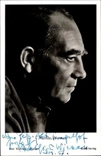 Ak Schauspieler Mathias Wieman, Portrait, Autogramm, Profilansicht