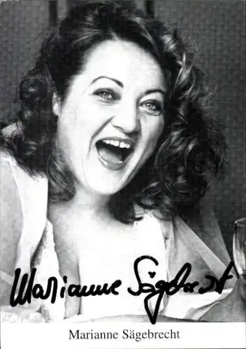 Ak Schauspielerin Marianne Sägebrecht, Portrait, Autogramm