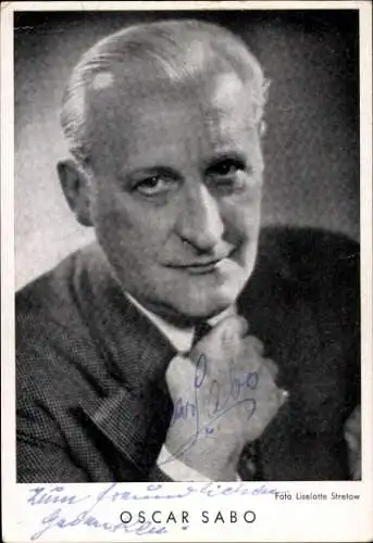 Ak Schauspieler Oscar Sabo, Portrait, Autogramm