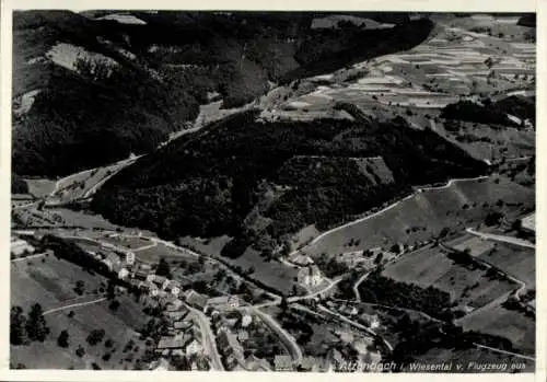 Ak Atzenbach Zell im Wiesental, Fliegeraufnahme