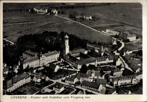 Ak Ursberg in Schwaben, Fliegeraufnahme, Kloster, Anstalten