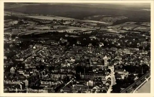 Ak Schweinfurt in Unterfranken Bayern, Fliegeraufnahme