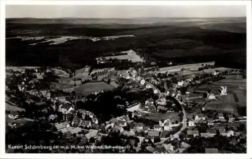 Ak Schömberg im Schwarzwald Württemberg, Fliegeraufnahme