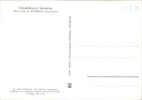 Ak Schömberg im Schwarzwald Württemberg, Fliegeraufnahme