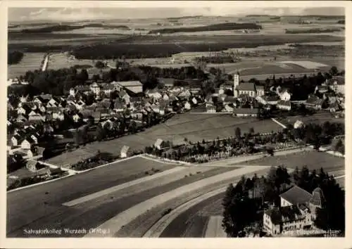 Ak Bad Wurzach in Oberschwaben, Fliegeraufnahme, Salvatorkolleg