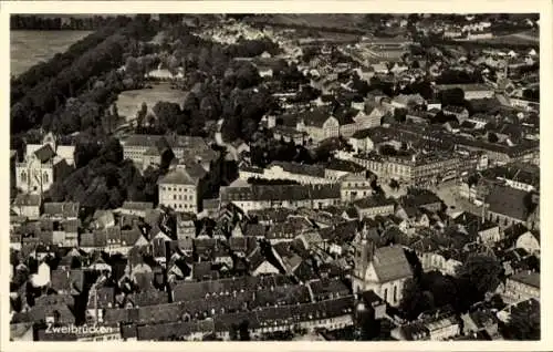 Ak Zweibrücken in der Pfalz, Fliegeraufnahme