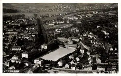 Ak Zweibrücken in der Pfalz, Fliegeraufnahme