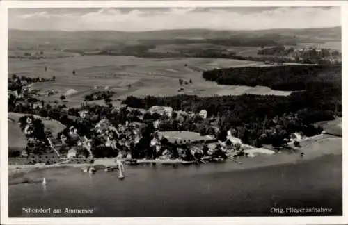 Ak Schondorf am Ammersee Oberbayern, Fliegeraufnahme