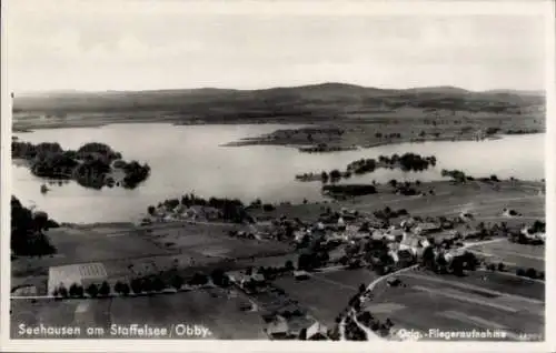 Ak Seehausen am Staffelsee, Fliegeraufnahme