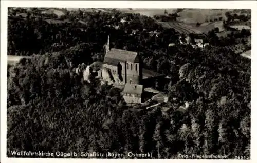 Ak Scheßlitz in Oberfranken, Fliegeraufnahme Wallfahrtskirche Gügel