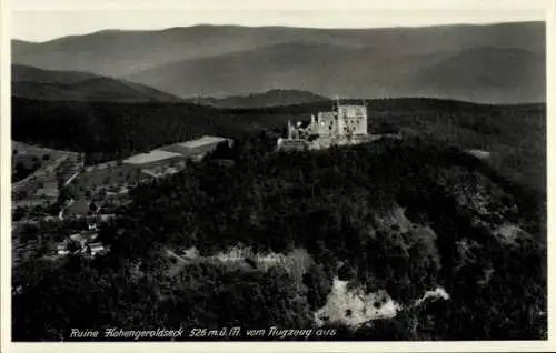 Ak Schönberg Seelbach in Baden Württemberg, Fliegeraufnahme Ruine Hohengeroldseck